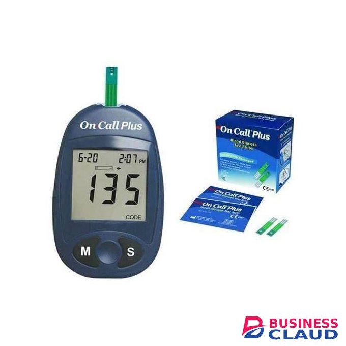 On Call Plus Blood Glucose Monitoring Kit with 50 Blood Sugar Test Strips, 100 Lancets, 1 Blood Glucose Meter, for Diabetes Testing Kit