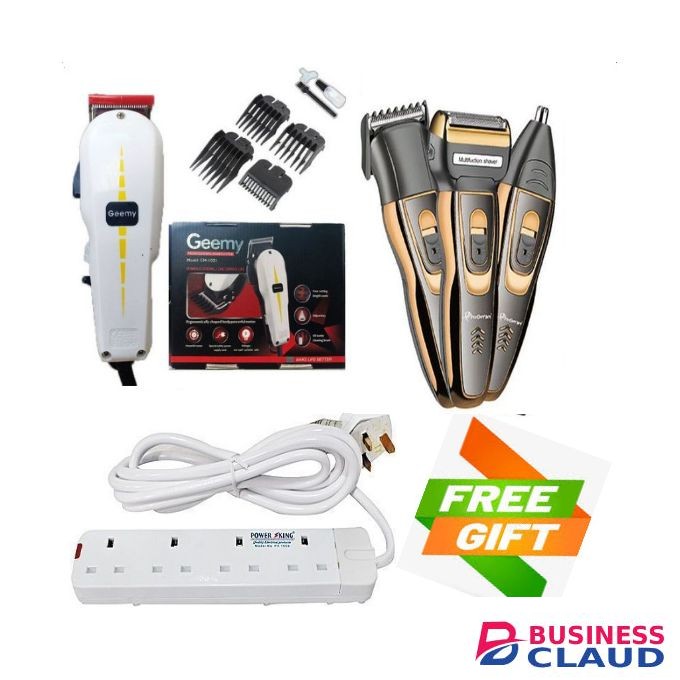 Geemy Professional Balding , Hair Cut Machine + Free 4Way Extension & 3 In 1 Smoother