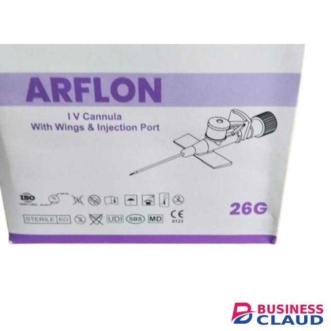 Arflon IV Cannula with Wings & Injection Port, 26G