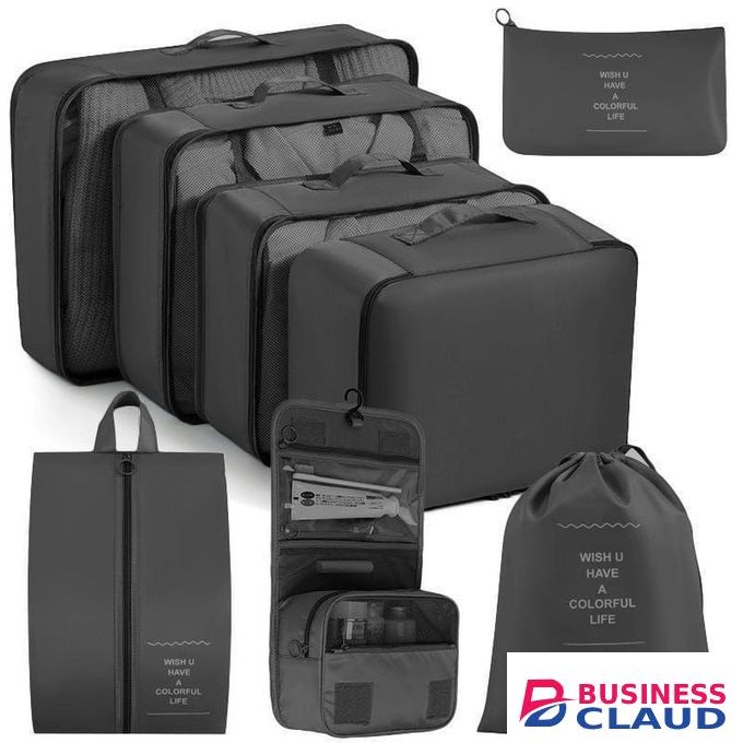 8pcs luggage travel organizer for suitcase with toiletry case