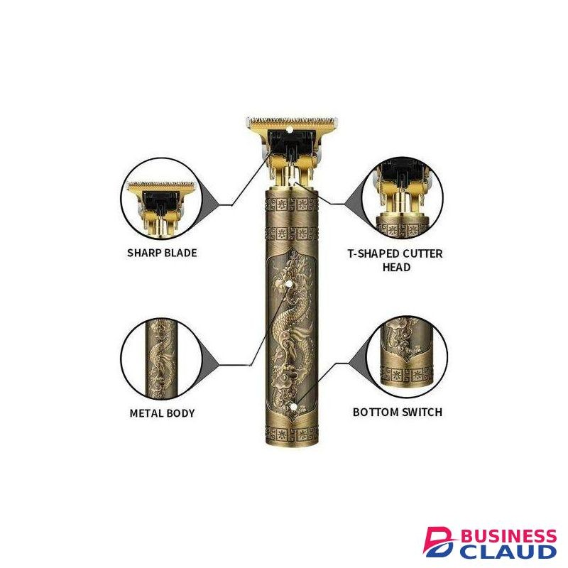 VINTAGE T9 Vintage Dragon Rechargeable Metal Hair Clipper Trimmer/shaver - Gold