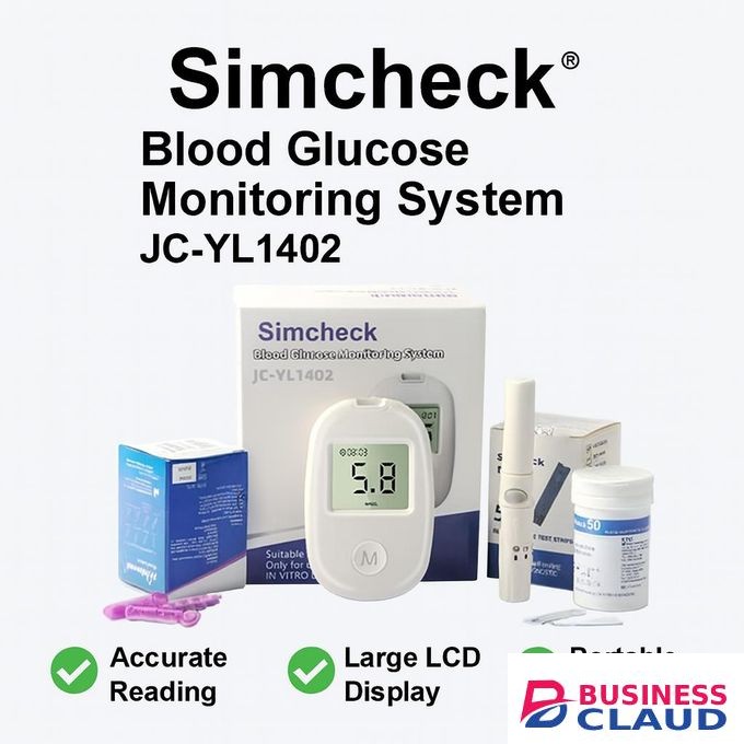 Simcheck Glucose Monitor Kit – Instant Results - Test Pen + 50 Test Strips + 50 Lancets + Glucometer for Daily Diabetes Control