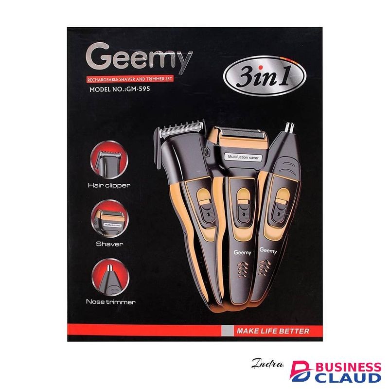 Geemy ProGroom 3-in-1 GM-595 Rechargeable Grooming & Clipper Set