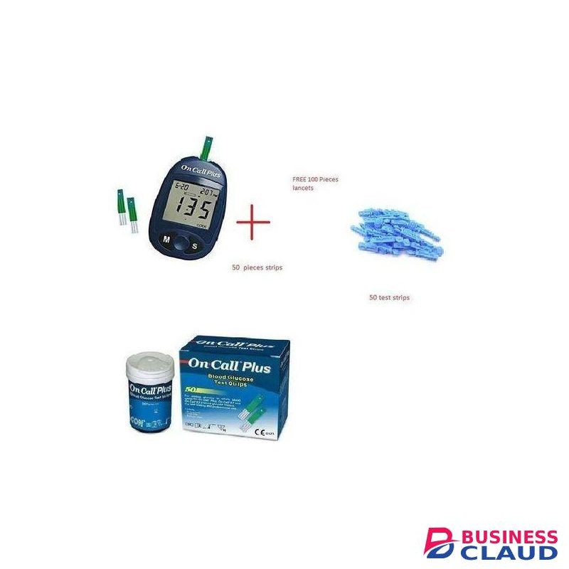 On Call Glucometer, 50Test Strips,100 Lancets