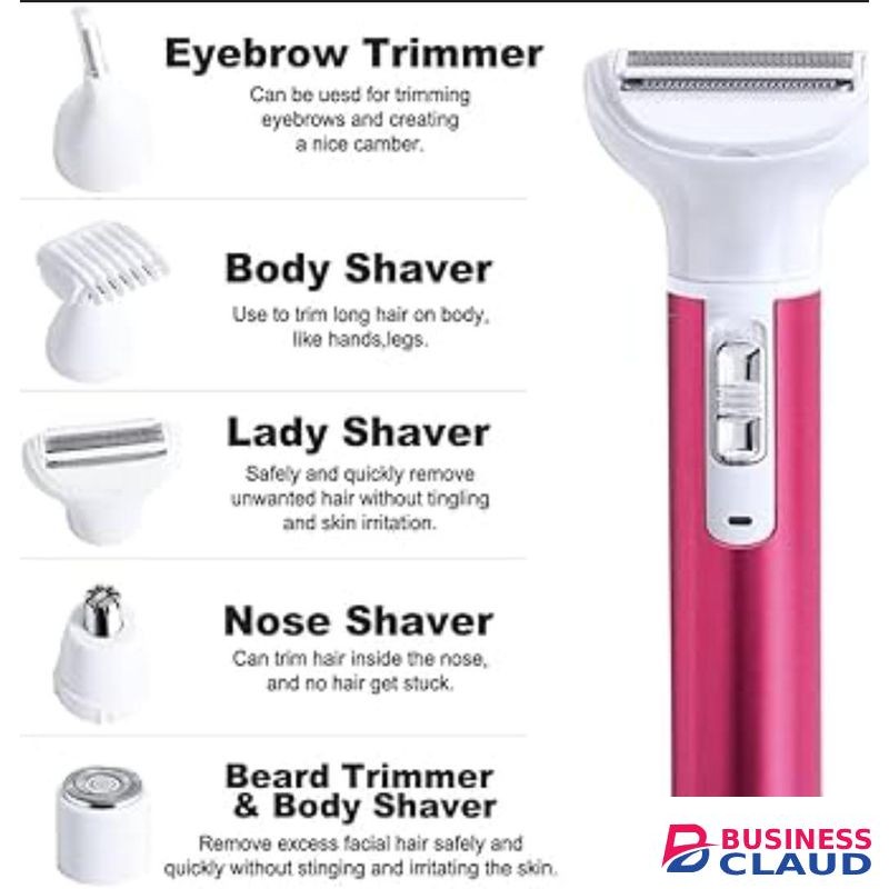5 in 1 Shaver / Trimmer for Hair, Beard, Eyebrows, Nose & Body – Rechargeable Grooming Kit for Men with Precision Blades and Long Battery Life