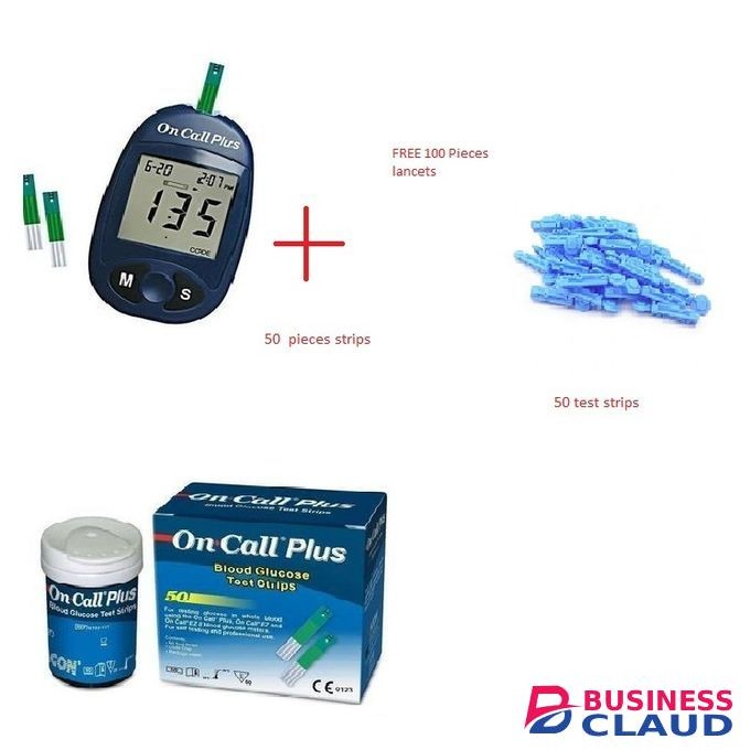 On Call PlusGlucometer, 50Test Strips,100 Lancets