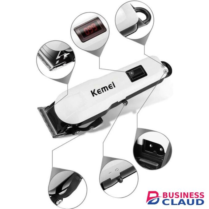 Kemei Cordless Professional Rechargeable Hair Clipper White