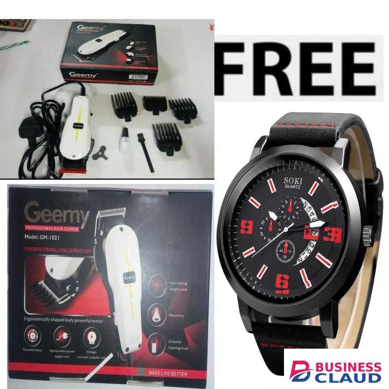 Geemy Professional Barbering Hair Shaving Machine-Kinyozi // BEST SHAVER For Students //Professional Hair Clipper /Shaving Machine-Kinyozi + LUXURY WATCH
