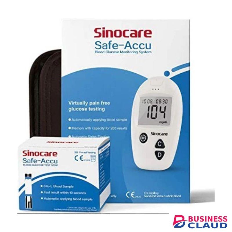 Sinocare Safe Accu Blood sugar monitor + 50 strips & Lancets