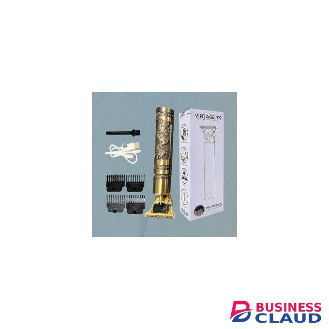 VINTAGE T9 High Performance Dragon Rechargeable Metal Hair Clipper Gold
