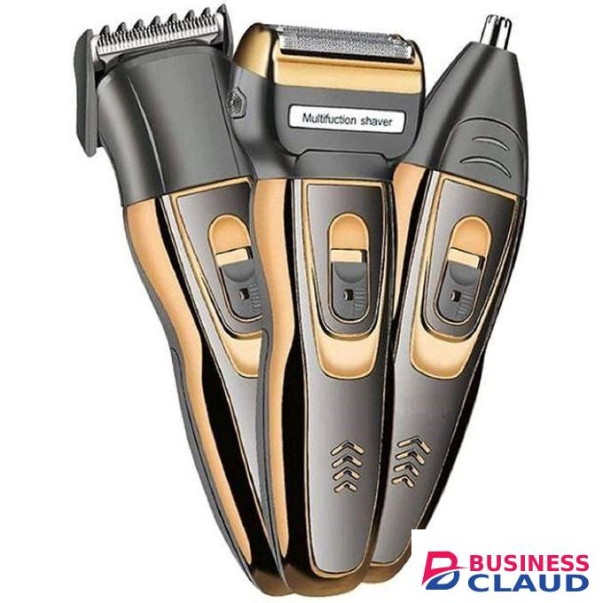 Geemy Hot Sale Professionals Design 3 In 1 Perfect Shaver Hair Clipper And Nose Trimmer Rechargeable Beard And Moustaches Hair Machine And Trimming With Cord And Without Cordless Use