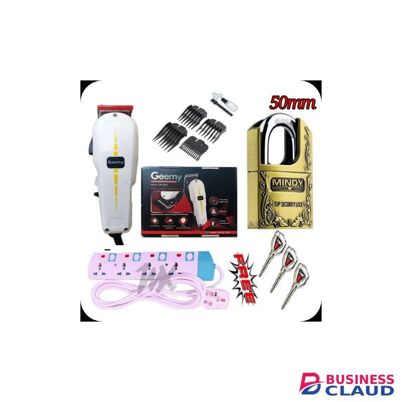 Geemy New Hair Pro Professional Shaving Machine/ Kinyozi+ Free 4 Way Extension & Mindy Padlock