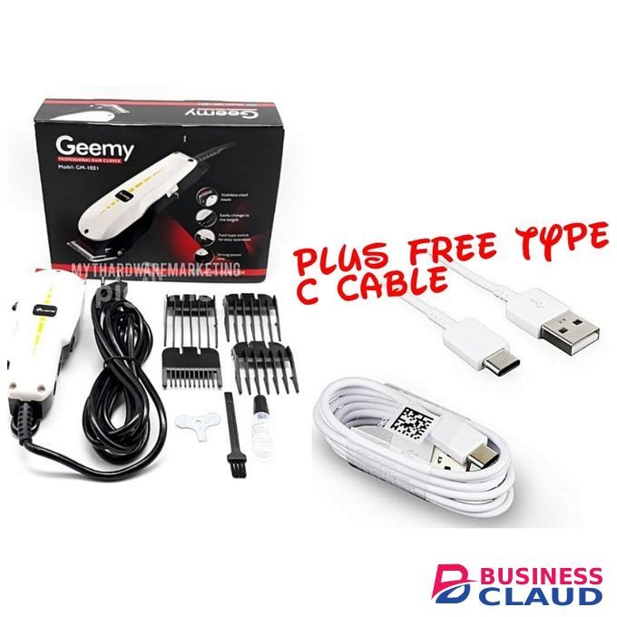 Geemy Electric Hair Barber/Kinyozi Machine Plus Type C Cable