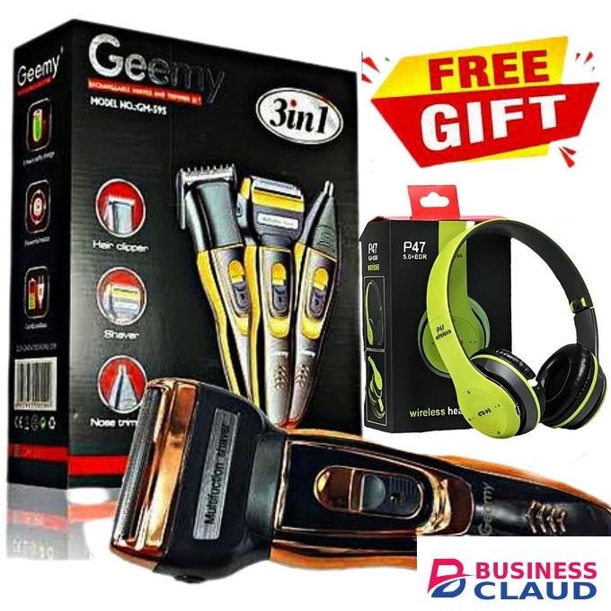 Geemy Rechargeable 3 in 1 Hair Shaver // P47 Bluetooth Headphones