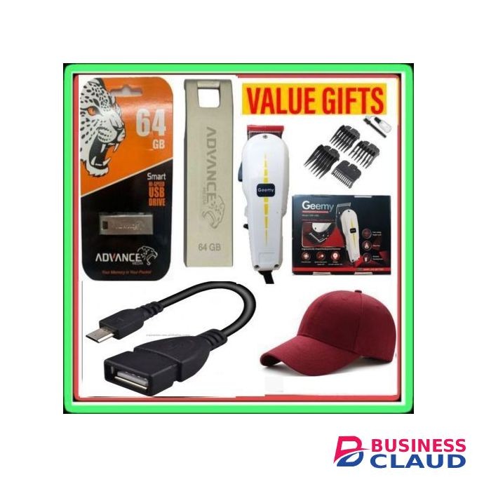 Geemy Professional Hair Shaver Machine 64 GB Flash GIFT