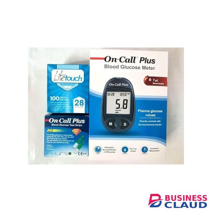 oncall plus blood glucometer with strips