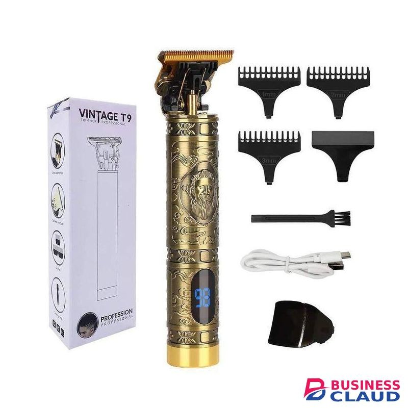 T9 Vintage Dragon Rechargeable Metal Hair Clipper Trimmer/shaver - Gold