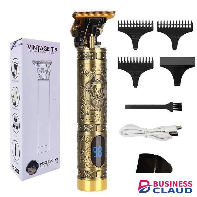 T9 Vintage Dragon Rechargeable Metal Hair Clipper Trimmer/shaver - Gold