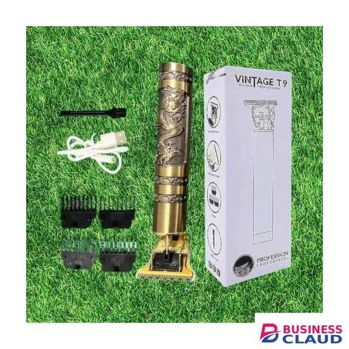 Vintage T9 Cordless Fast USB Charging Rechargeable Metal Professional Beard &Hair Clipper Trimmer/shaver - Gold