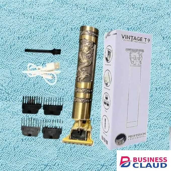 Vintage T9 Professional USB Rechargeable Golden Dragon Metal Rechargeable Easy Maintenance Electric Hair Beard Clipper Trimmer Machine