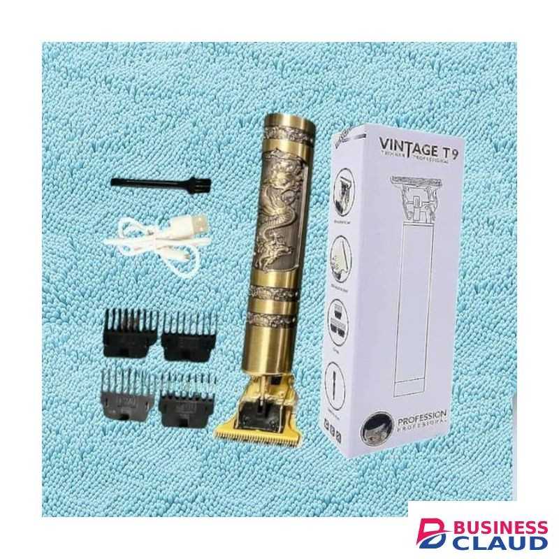 Vintage T9 Professional USB Rechargeable Golden Dragon Metal Rechargeable Easy Maintenance Electric Hair Beard Clipper Trimmer Machine