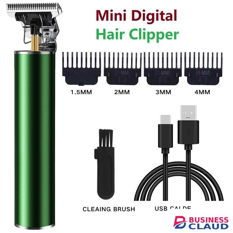 Mini Slim Smooth Portable Digital Fast Charge Rechargeable Electric Hair Clipper & Trimmer - Green