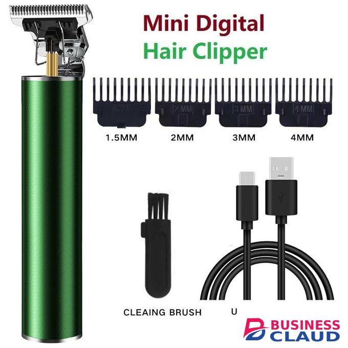 Mini Slim Smooth Portable Digital Fast Charge Rechargeable Electric Hair Clipper & Trimmer - Green