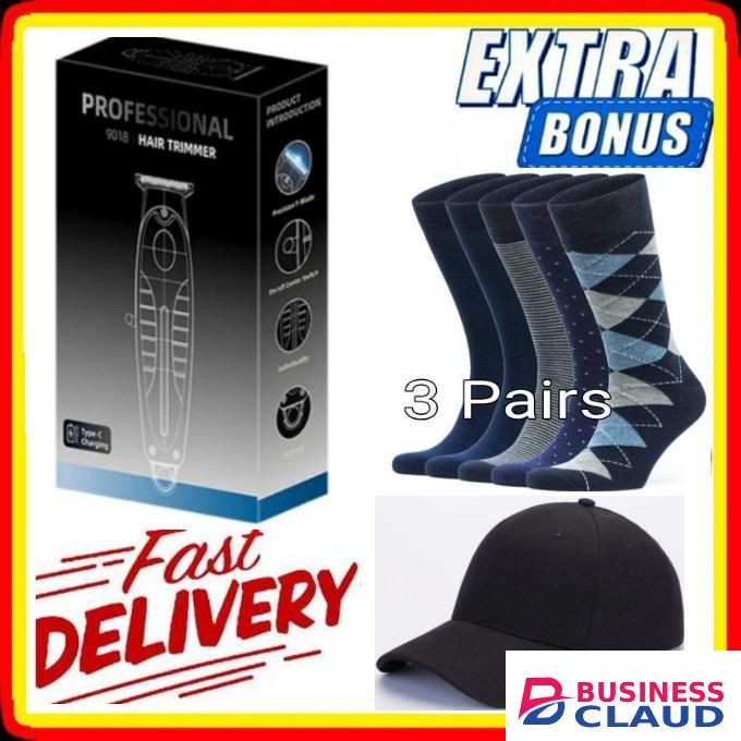 Best Hair Shaving Machine Professional Cordless Hair Clipper Dragon Style, Rechargeable Trimmer For Beard, Hairs, Moustache & Face, Electric Shaving Machine + Extra BONUS 3 Pairs Of SOCKS for Men & CAP