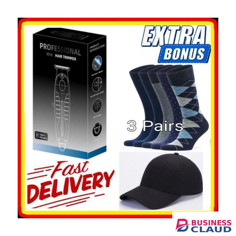 Best Hair Shaving Machine Professional Cordless Hair Clipper Dragon Style, Rechargeable Trimmer For Beard, Hairs, Moustache & Face, Electric Shaving Machine + Extra BONUS 3 Pairs Of SOCKS for Men & CAP