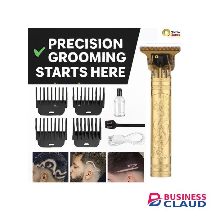 TAIFA Professional Beard Trimmer & Hair Clipper - Cordless Gold Grooming Tool for Men - Sharp Lines, Clean Fades, Artistic Haircut