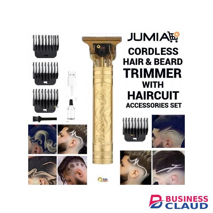 TAIFA Professional Beard Trimmer & Hair Clipper - Cordless Gold Grooming Tool for Men - Sharp Lines, Clean Fades, Artistic Haircut