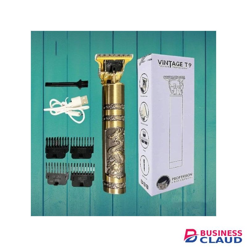 Vintage Anti Slip Grip, Adjustable Blades T9 Hair Clipper Trimmer Shaver