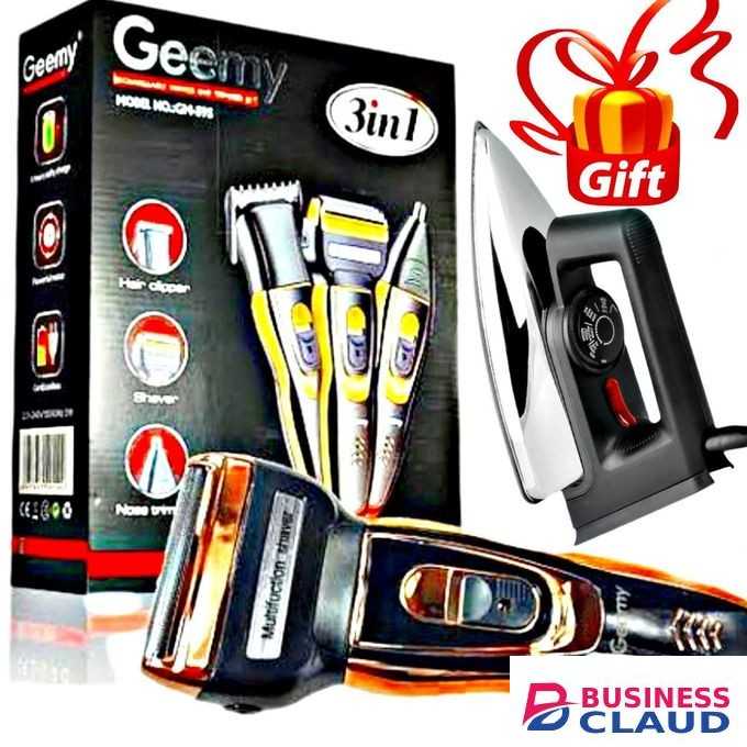 Geemy Rechargeable 3 in 1 Hair Shaver // Ailyon Dry Iron Box