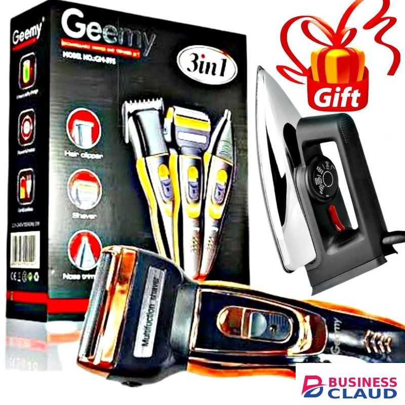 Geemy Rechargeable 3 in 1 Hair Shaver // Ailyon Dry Iron Box