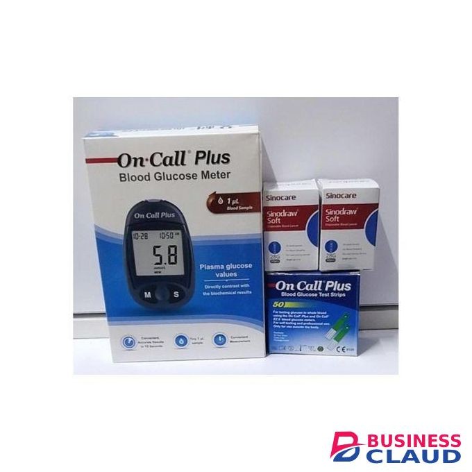 On Call ON-CALL PLUS GLUCOMETER FULL KIT ( Glucometer+Blood Test Strips+Lancets/needles)