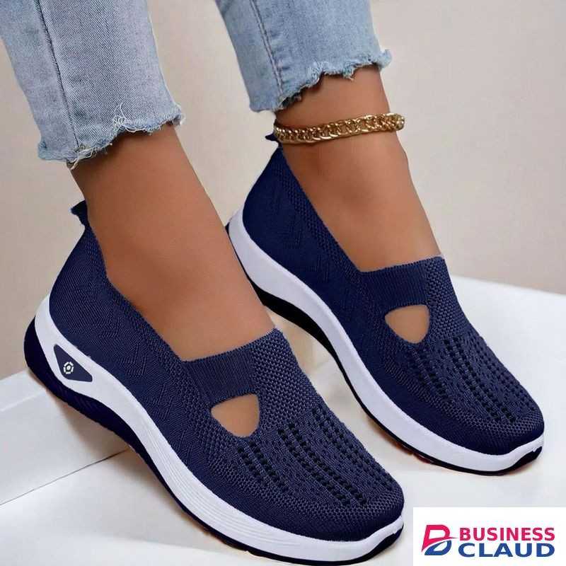 Breathable Rubbers// Soft Sole// Orthopaedic Shoes//Ladies Canvas-Navy Blue
