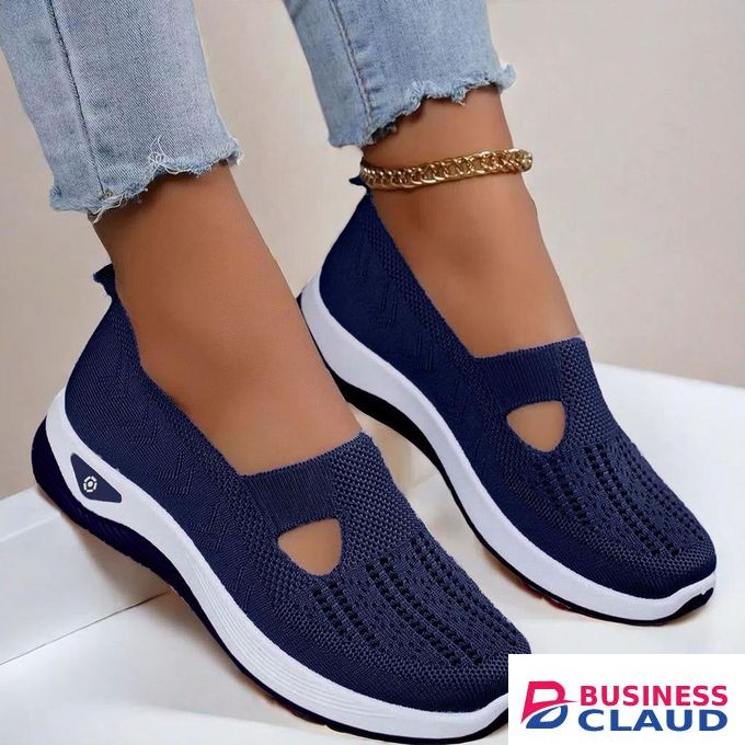 Breathable Rubbers// Soft Sole// Orthopaedic Shoes//Ladies Canvas-Navy Blue