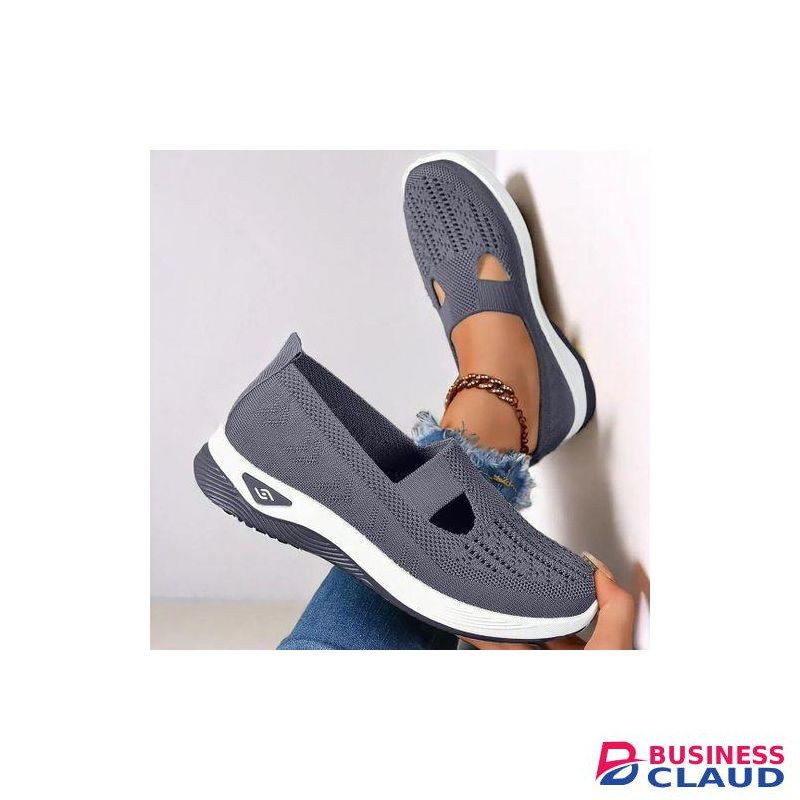 Breathable Rubbers// Soft Sole// Orthopaedic Shoes//Ladies Canvas-Grey