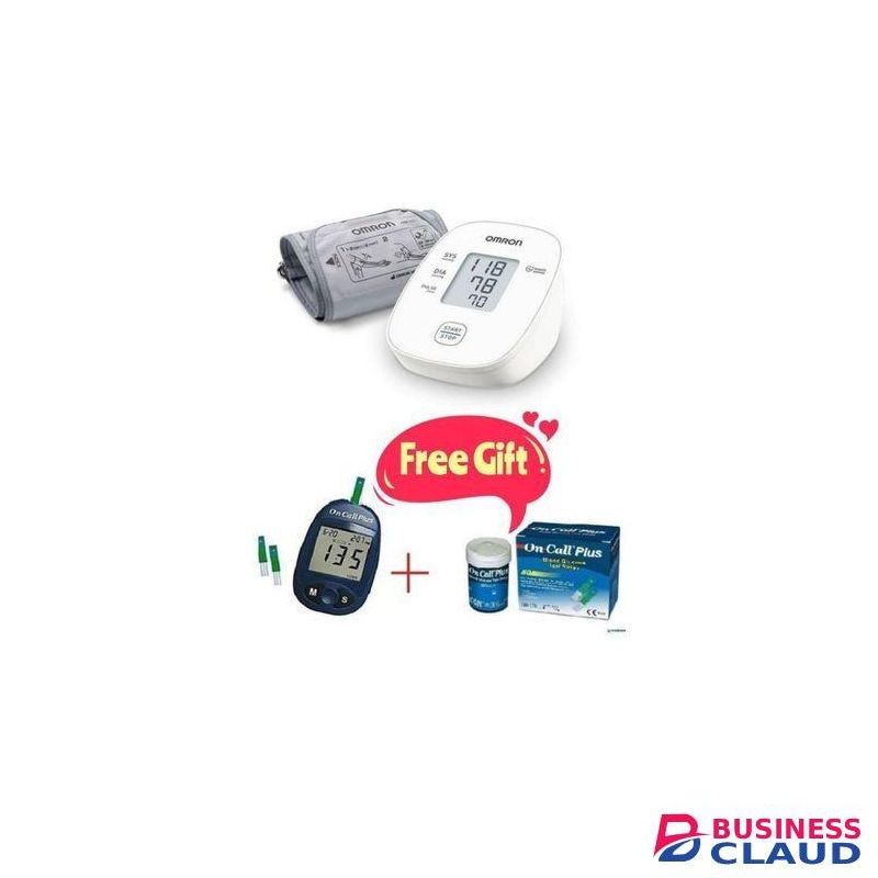 Omron Original M1 Basic Blood Pressure Self-Monitoring Machine With FREE On Call Plus Glucometer + 50 Strips