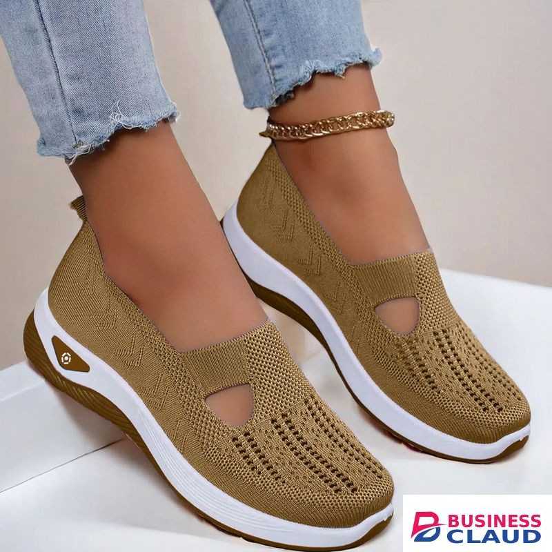 Women'S Stylish Casual Knitted Sneakers Comfortable Lightweight Soft Sole, Lace-Up Low-Top Design, All-Season Wear, Multiple Color Options, Durable PVC & TPR Sole, Perfect for Casual Attire, Ladies Sneakers