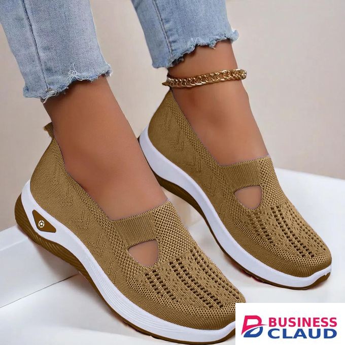 Women'S Stylish Casual Knitted Sneakers Comfortable Lightweight Soft Sole, Lace-Up Low-Top Design, All-Season Wear, Multiple Color Options, Durable PVC & TPR Sole, Perfect for Casual Attire, Ladies Sneakers