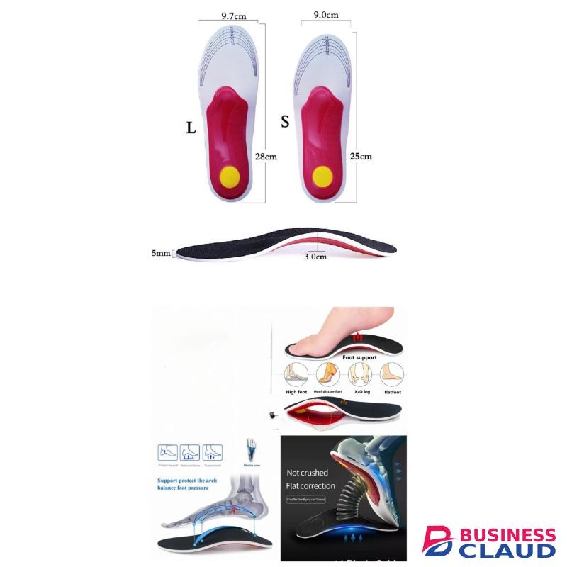Orthopedic insoles for flat foot, ease pressure on soles, breathable provides cushion cut to size