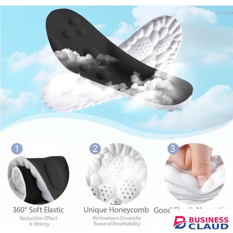 4D Cloud-Like Comfort Soles for Women - Soft Memory Foam Cushioning Insoles - Trim to Fit Steppers Insoles with Arch Support for Foot Pain Relief and Fatigue Reduction-pair