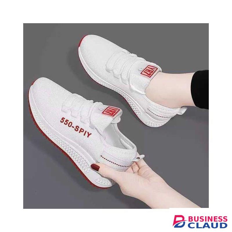 women's Women Comfortable Sneakers for Everyday Wear White and Red