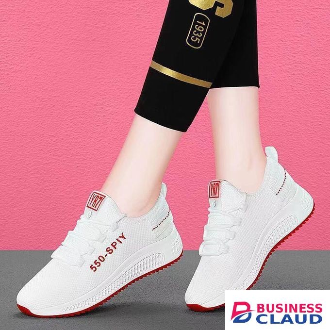 women's Women Comfortable Sneakers for Everyday Wear White and Red