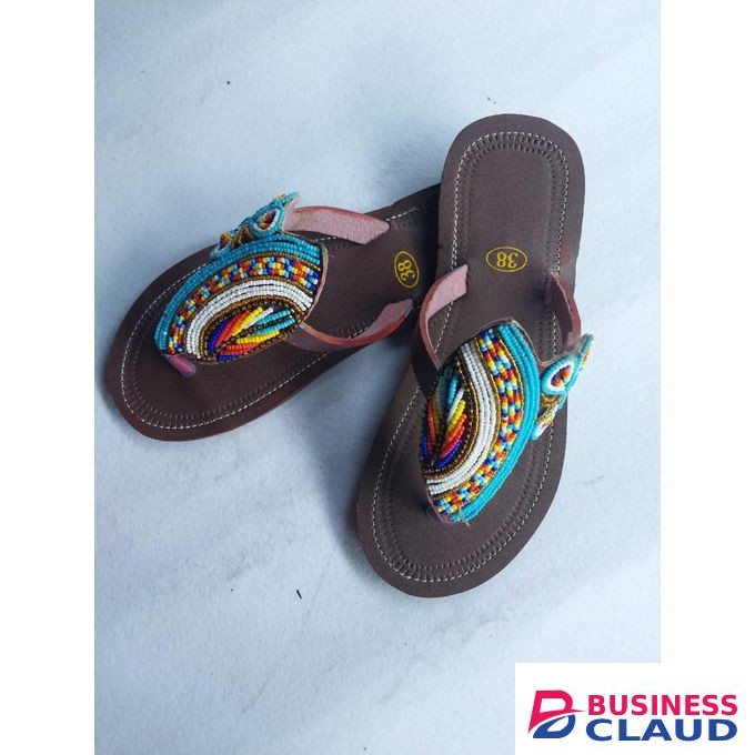 Customised Ladies Maasai Leather Sandal.