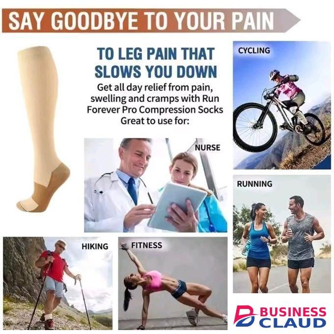 Compression Socks Medical Nurses Gym Hiking Diabetics Varicose Veins Sports Cycling Socks Running Football Gift-Brown