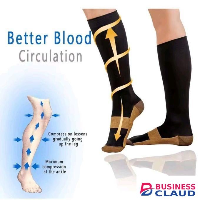 Compression Socks Medical Nurses Gym Hiking Diabetics Varicose Veins Sports Cycling Socks Running Football Gift-Brown