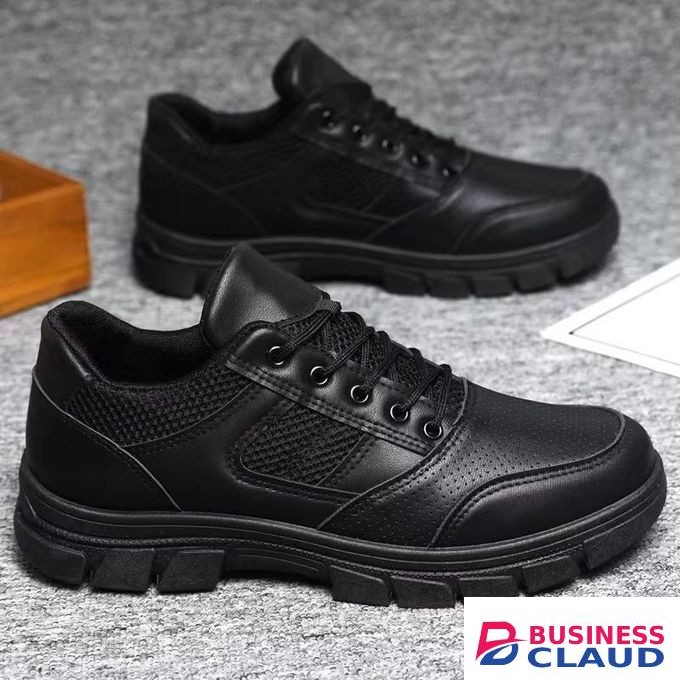 KANGERDUN Men's casual athletic shoes with cushioned sole - black