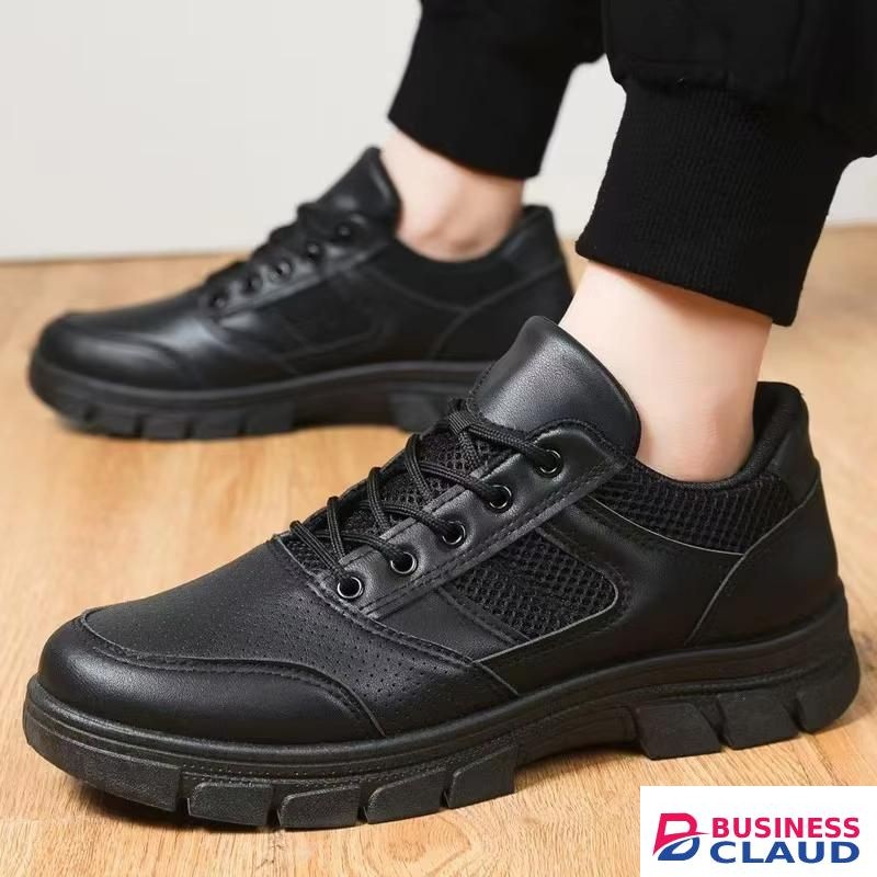 KANGERDUN Men's casual athletic shoes with cushioned sole - black